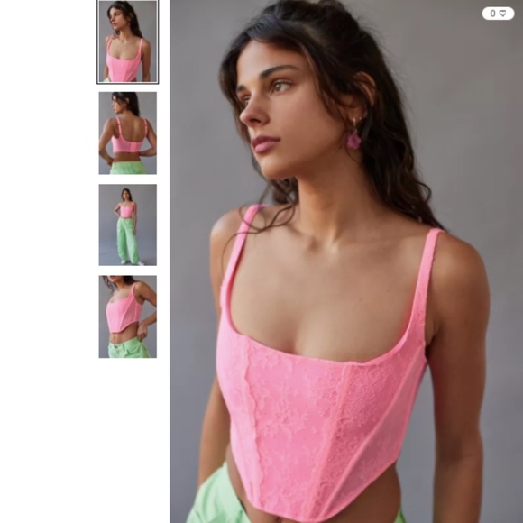 NWT Hot Pink URBAN OUTFITTERS Lovestruck Lace Corset - Picture 4 of 10